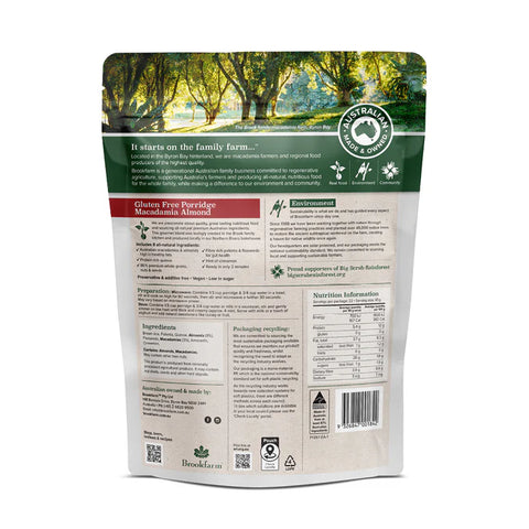 Brookfarm Gluten Free Porridge 1kg Macadamia Almond