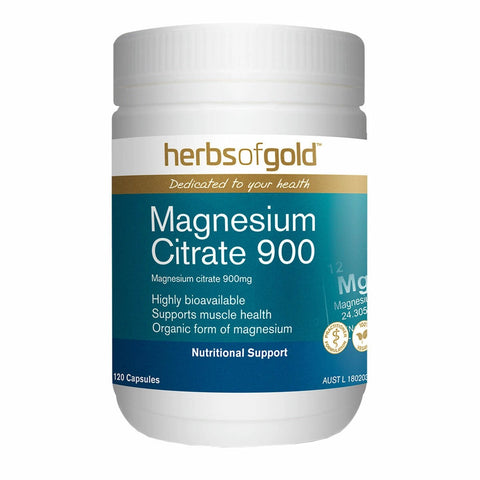 Herbs of Gold Magnesium Citrate 900 (120 Caps)