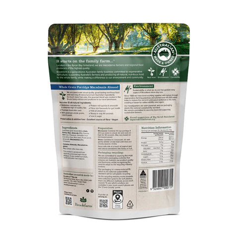 Brookfarm Whole Grain Porridge 450g Macadamia Almond