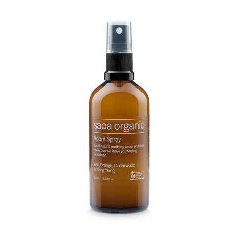 Saba Organic Room Spray - Wild Orange, Cedarwood & Ylang Ylang