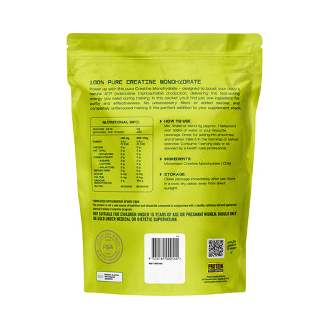 Creatine - Pure (100% Creatine Monohydrate, 500g, Unflavoured)