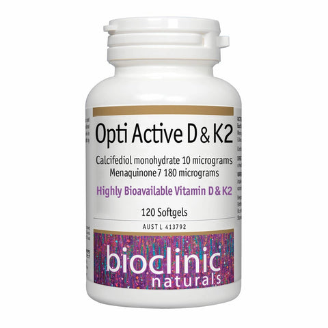 Bioclinic Naturals Opti Active D & K2 (120 Softgels)