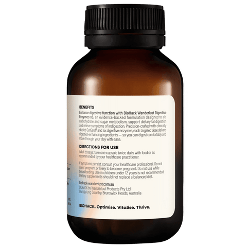 BioHack Wanderlust Digestive Enzymes x6 (60 Caps)