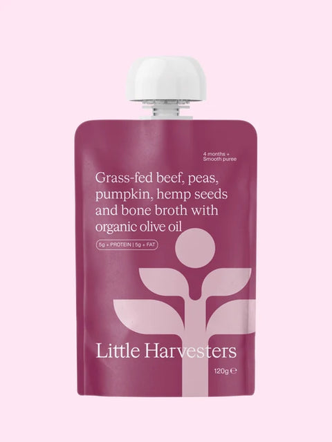 Little Harvesters Grass-fed Beef, Peas, Pumpkin,Hemp 120g