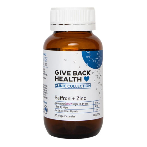 Give Back Health Saffron + Zinc (60 capsules)