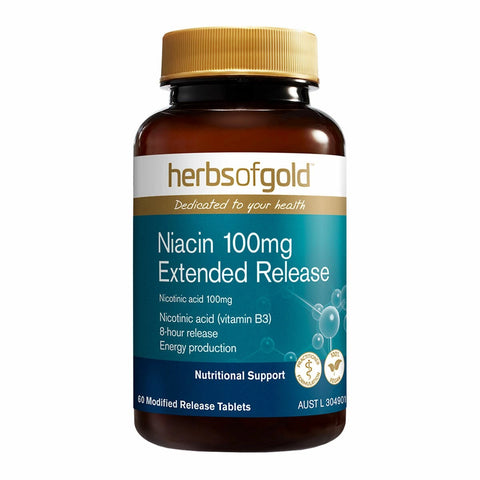 Herbs of Gold Niacin 100mg Extended Release (60 Tabs)