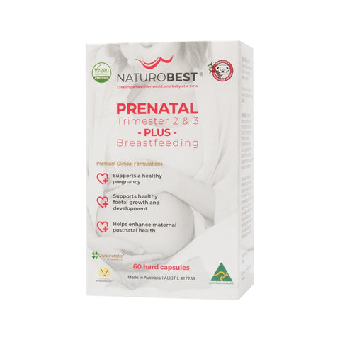 NaturoBest Prenatal Trimester 2 & 3 Plus Breastfeeding (60 Caps)