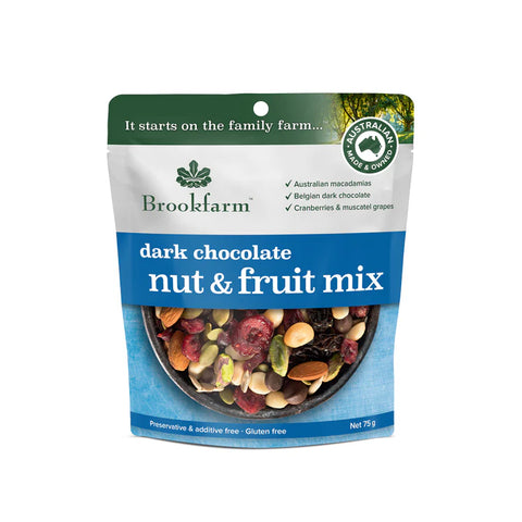 Brookfarm Nut & Fruit Mix Dark Chocolate 75g