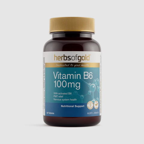 Herbs of Gold Vitamin B6 100mg (60 Tabs)