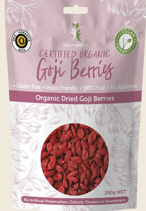 Dr DuperFoods  Dried Goji Berries Certified Organic 250g