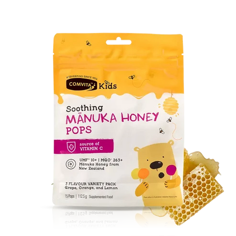 Comvita Soothing Manuka Honey Pops Kids 3 Flavour Pack