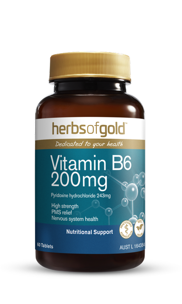 Herbs of Gold Vitamin B6 200mg (60 Tabs)