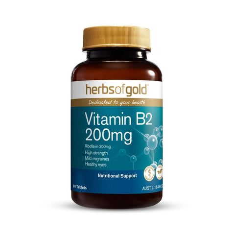 Herbs of Gold Vitamin B2 200mg (60 Tabs)